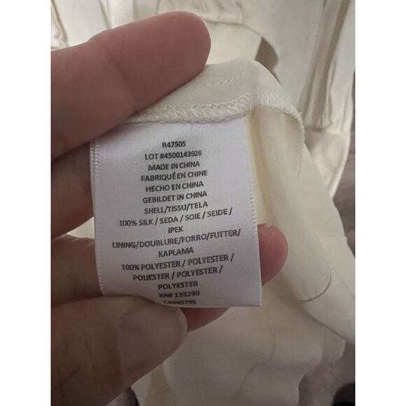 Marchesa Voyage Women Ivory Sz 2 Small Silk Top Blouse Cottagecore Peasant - Picture 8 of 9